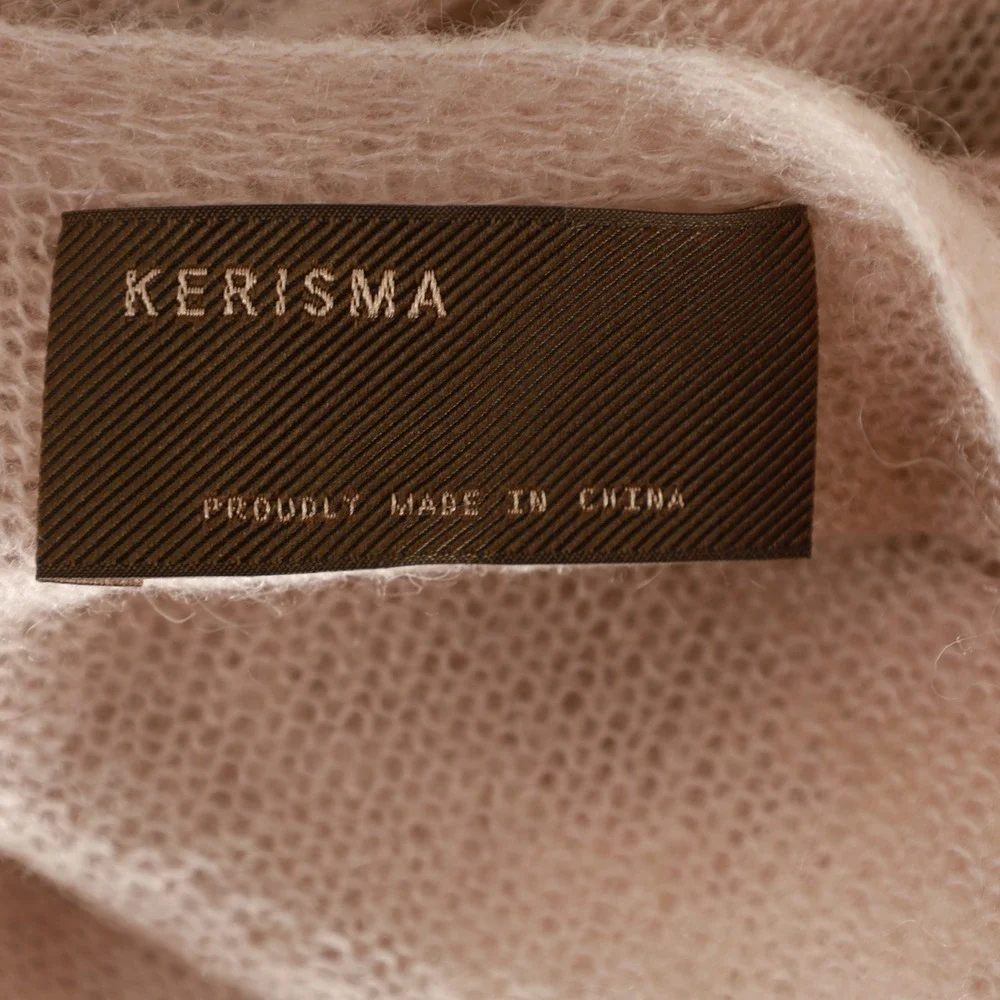 KERISMA‎ Lightweight Lace Up Front Knit Sweater Pink Size S/M Wool Mohair Blend